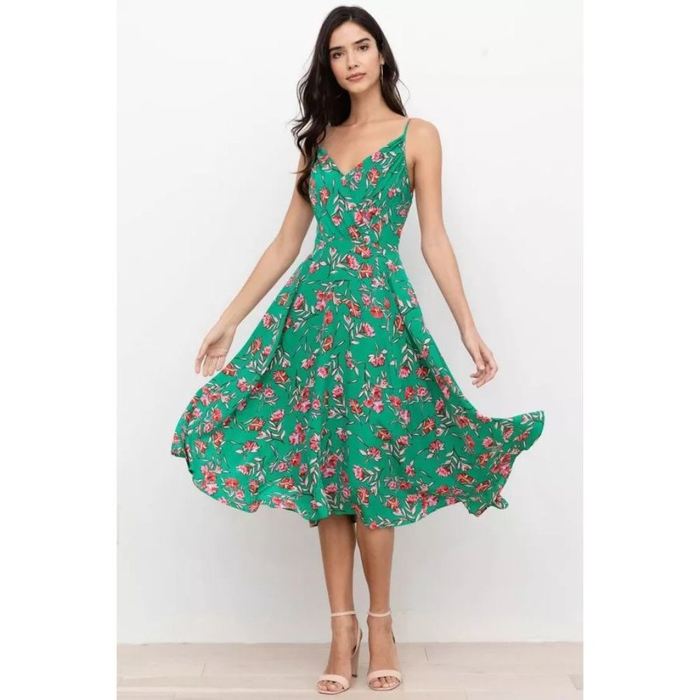 Yumi Kim NWT Vienna Silk Dress in Dandelion Emerald size 2 Petite